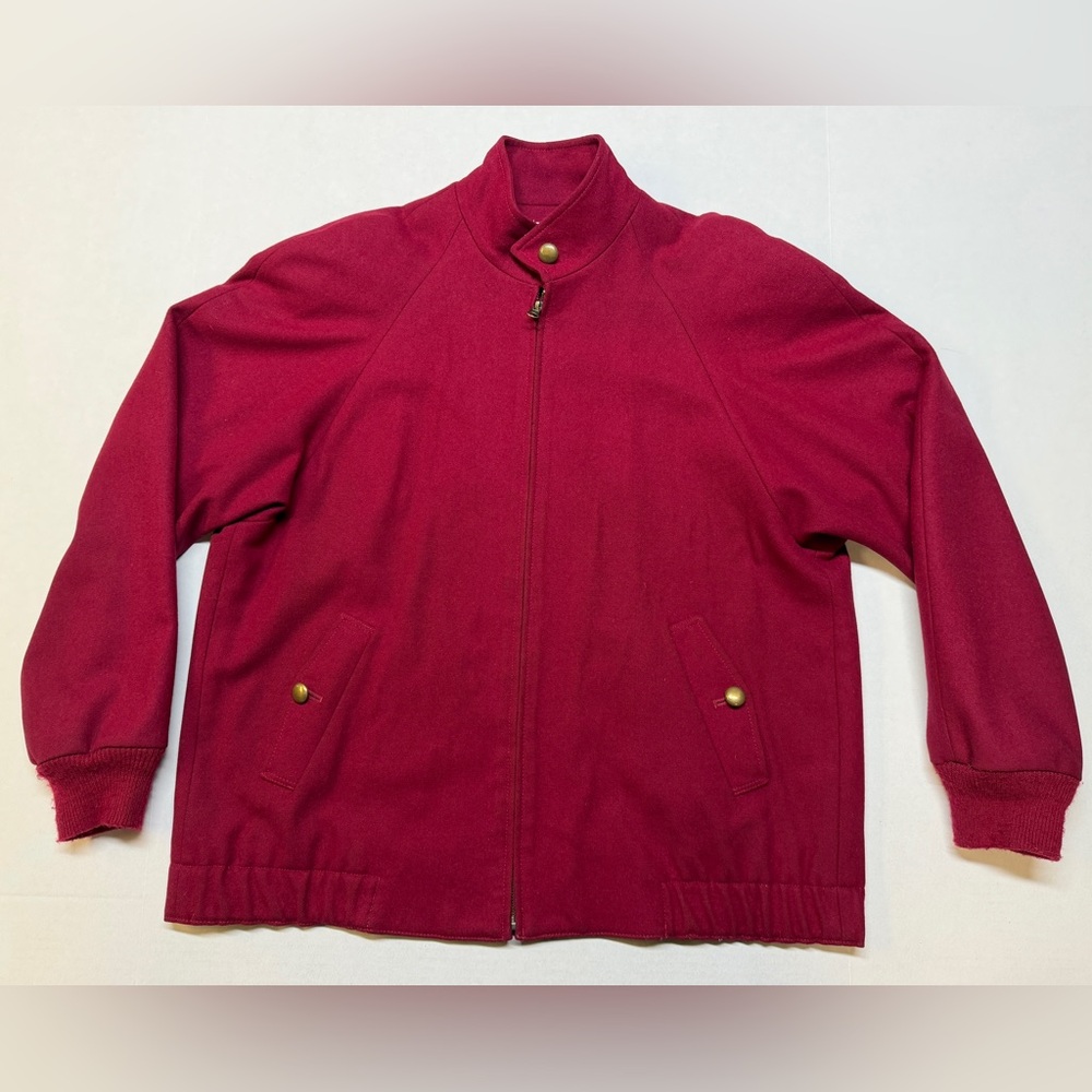 Pendleton Red Medium‎ Men’s Full Zip 100% Virgin Wool Bomber Jacket